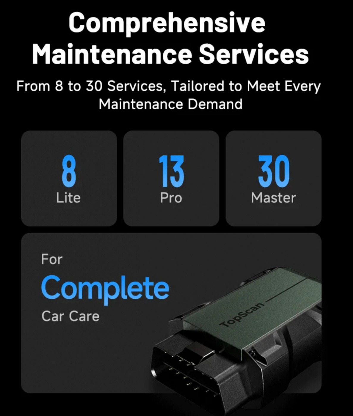Topdon Topscan Master | OBD2 felkodsläsare diagnosverktyg för telefon (IOS & Android) DOIP stöd