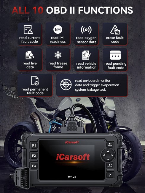 iCarsoft MTV6 för BMW motorcyklar | felkodläsare för BMW MC 