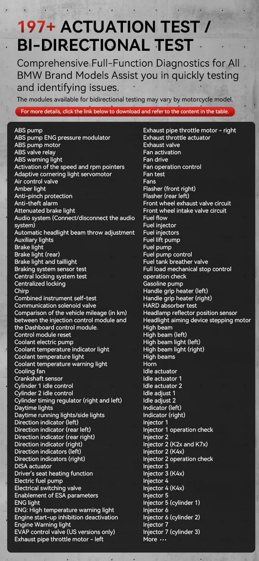 iCarsoft MTV6 för BMW motorcyklar | felkodläsare för BMW MC 