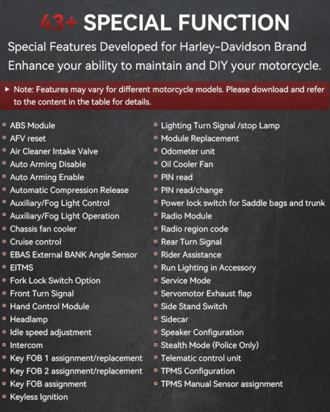 iCarsoft MTV6 för Harley-davidson motorcyklar | felkodläsare för MC 