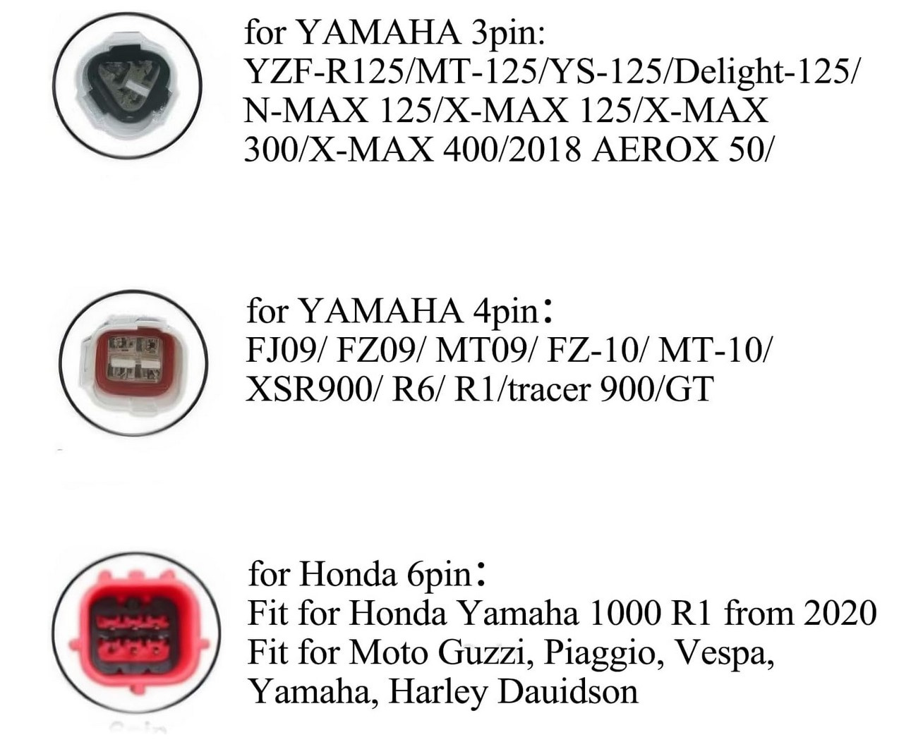 3-pin 4-pin 6-pin OBD2 motorcykel adapter kabel | Yamaha | Harley Davidsson | Honda | Piaggio | Vespa | Moto Guzzi | Suzuki