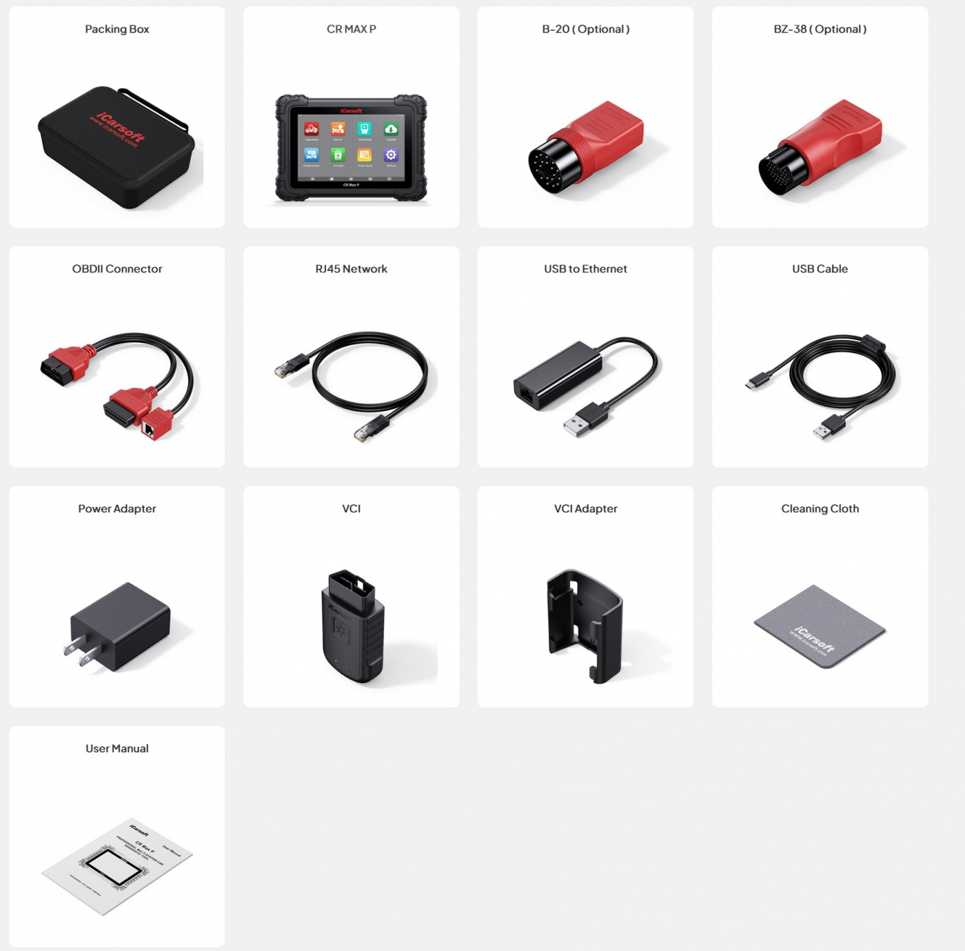 iCarsoft CR Max P 2026 diagnosverktygs felkodsläsare OBD2 | Aktiv test | 10