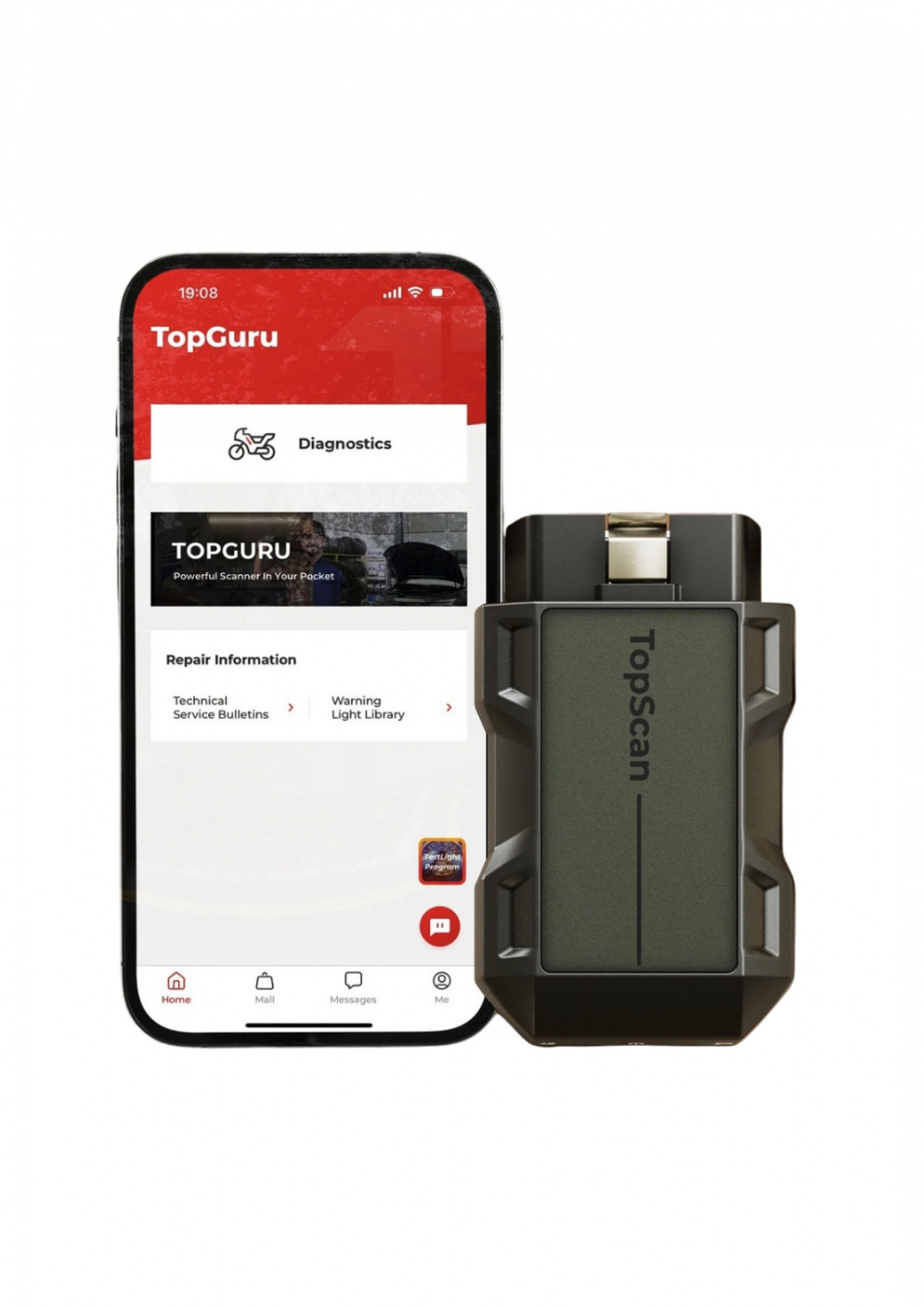 Topdon Topscan Moto | Felkodsläsare för MC, ATV, motorcykel Harley, Ducati BMW, Kawasaki, Yamaha, Honda, Suzuki