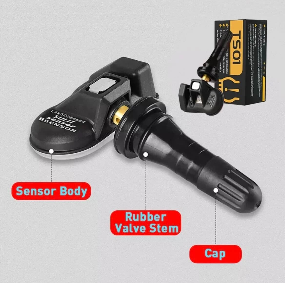 CGsulit TS01 315MHz 433MHz däcksensor TPMS Sensor gummiventil