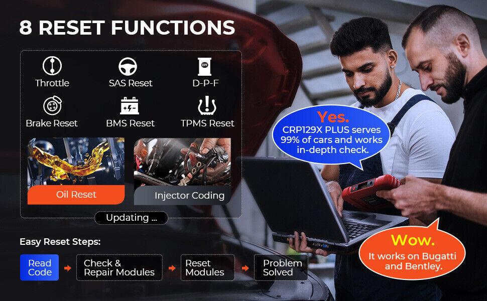 Launch CRP129X Plus 2.0 multimärkes diagnosverktyg alla system | Gratis uppdateringar | Touchskärm | Wifi