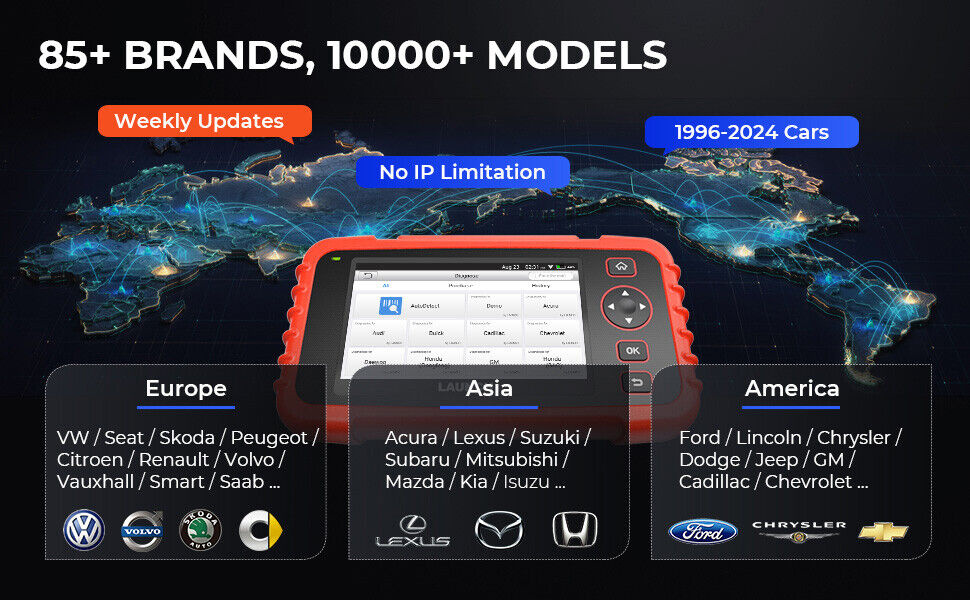 Launch CRP129X Plus 2.0 multimärkes diagnosverktyg alla system | Gratis uppdateringar | Touchskärm | Wifi